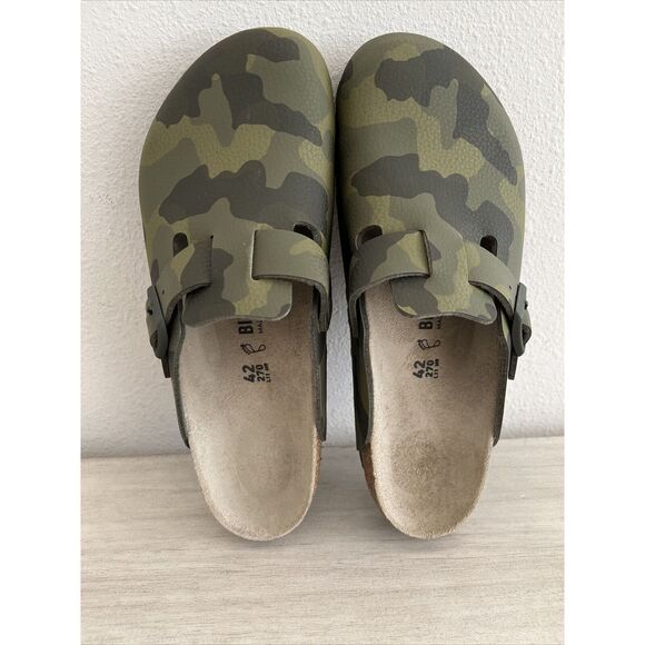 Birkenstock Sz W-11 M-9 42 Eur Boston Desert Soil Camo Green Clog Slide - Picture 9 of 11